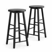 BARHOCKER Set 2 mit Fußstütze Schwarz Metall - Schwarz, Metall (30/71/30cm) - MIVRAY