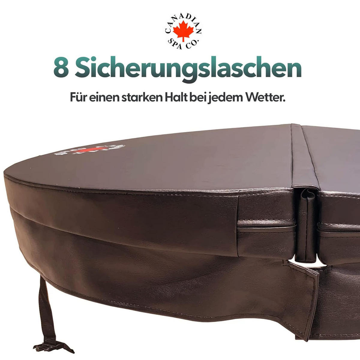 WHIRLPOOL ISOLIERABDECKUNG Graue runde Whirlpool-Abdeckung - Grau, Leder (203/203cm) - Canadian Spa Company
