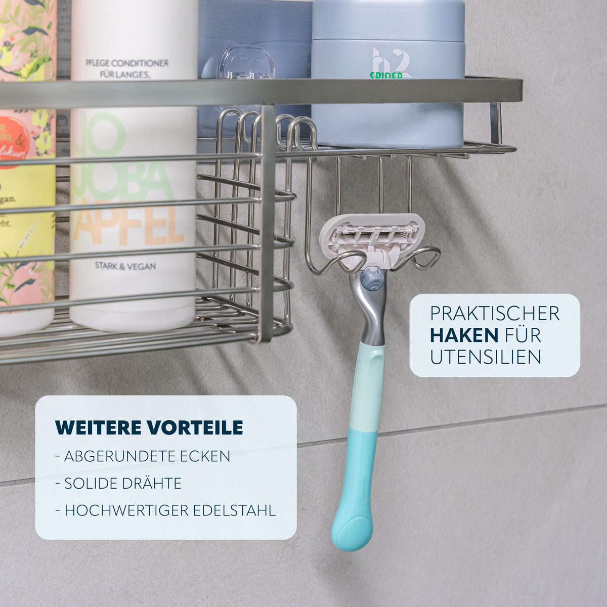 ABLAGEKORB, silber - Edelstahlfarben, Metall (28/10/9.5cm) - bremermann