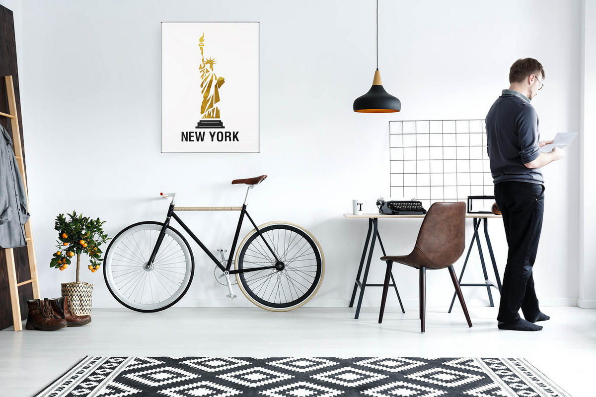 WANDBILD Gold 60/80 cm - Goldfarben/Schwarz, Glas (2.51/80cm) - KUNSTLOFT
