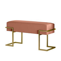 POLSTERBANK CELY 100 cm Rosa, Goldener Rahmen - Pink/Goldfarben, Textil/Metall (100/42/34cm) - Bettso