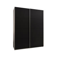 SCHWEBETÜRENSCHRANK 245,5/190/64 2-türig - Silberfarben/Schwarz, Holz/Metall (190/245/64cm) - Abiks Möbel