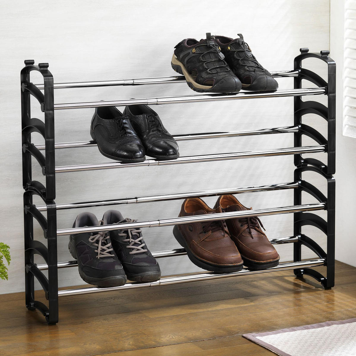 SCHUHREGAL TOWER - Schwarz, Metall (103/64/18cm) - IDIMEX