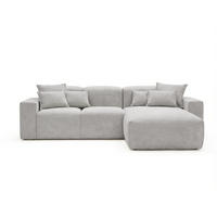 ECKSOFA Leni Grau Rechts - Grau, Holz/Textil (180/265cm) - Graingold