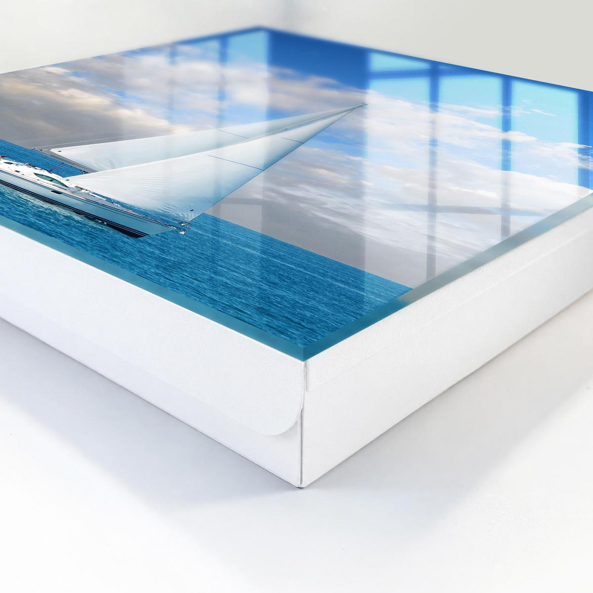 SCHLÜSSELBOX Weiß 30x30 cm – Türöffnung nach rechts - Seeabenteuer - Blau, Metall (30/30/5cm) - TULUP
