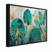 BILDER mit Rahmen Blätter Dschungel Grün 150x100 cm - Multicolor, Metall (150/100cm) - Wallarena