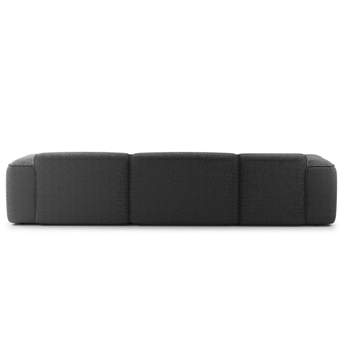 3-SITZER ECKSOFA mit Longchair - Anthrazit/Schwarz, Kunststoff/Textil (317/173cm) - home24