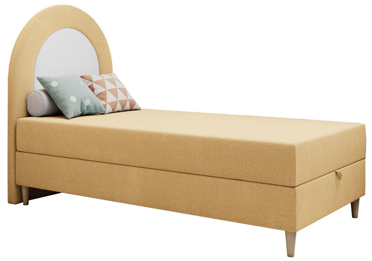 BOXBETT NEST 90/180 Gelb Struktur - H3 - Gelb, Holz/Textil (90/180cm) - MKS