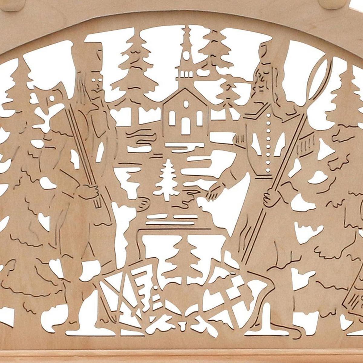 SCHWIBBOGEN Bergleute filigran 7-flammig - Multicolor, Holz (0.1/1/0.1cm) - Dekoteam24