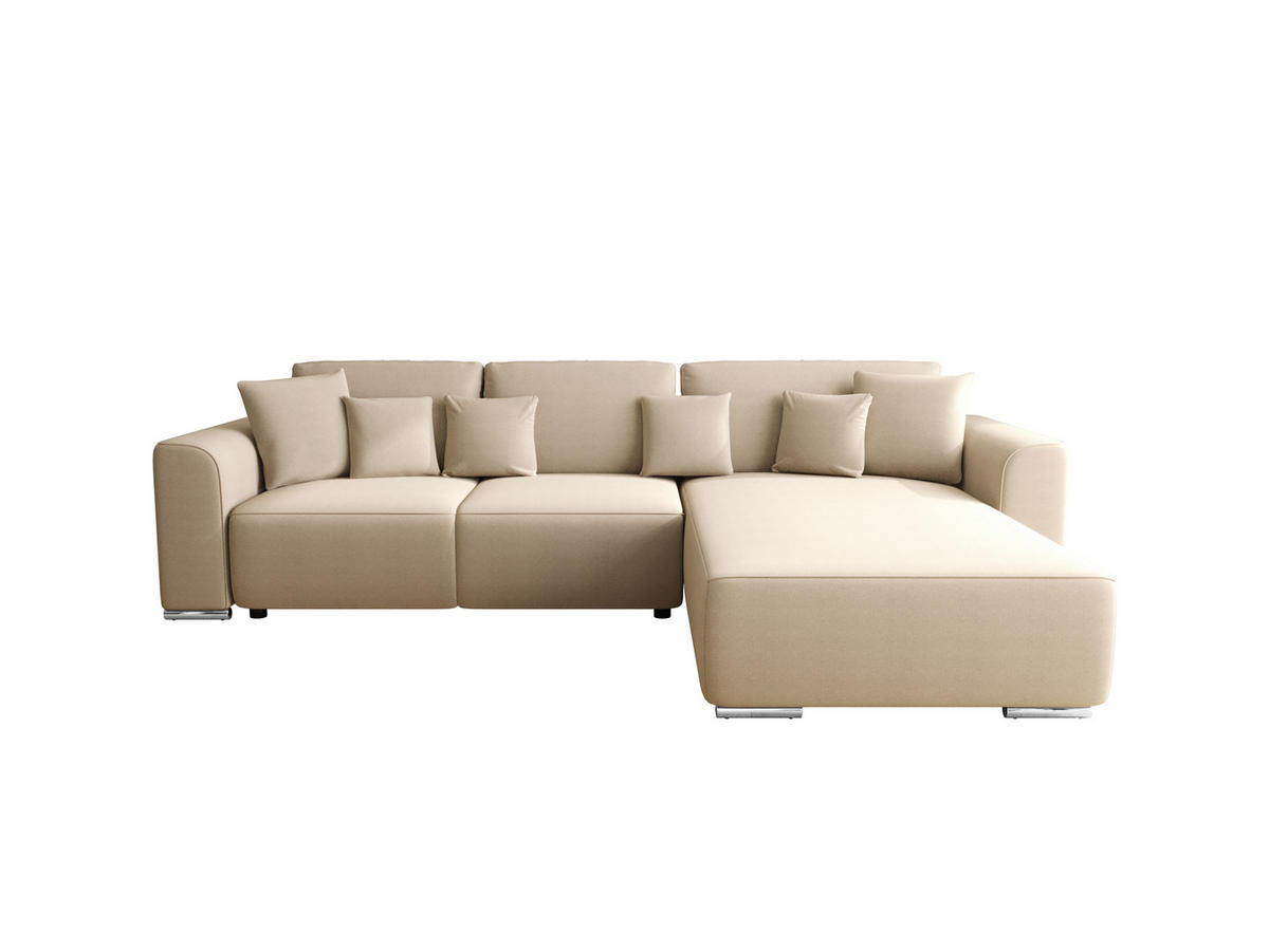 ECKSOFA GUSTO L Como02 Rechts mit Schlaffunktion - Beige, Textil (279/193cm) - Bedante