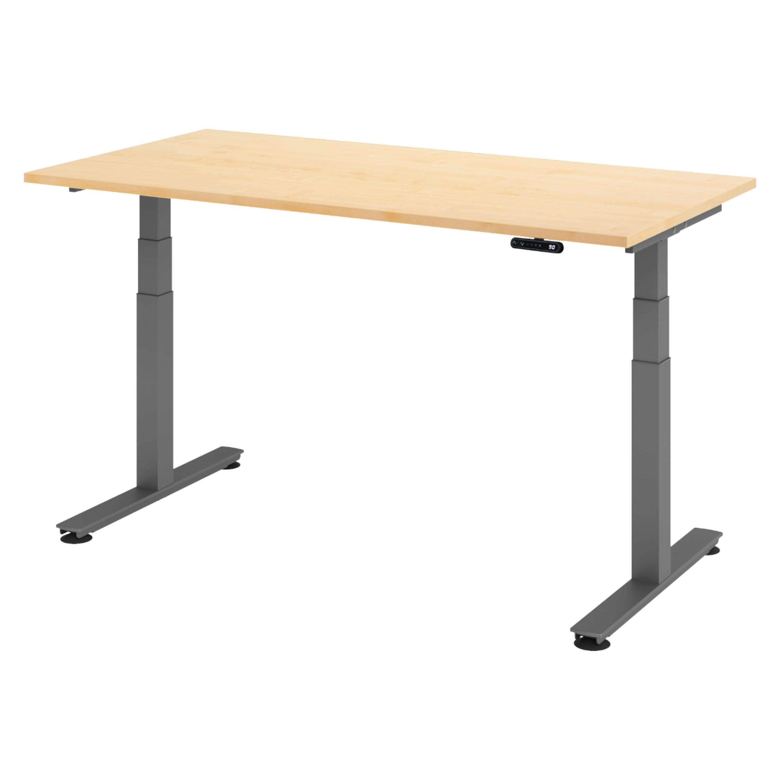 SCHREIBTISCH elektrisch XDSM 80/160/72 cm in Ahornfarben/Graphitfarben - Ahornfarben/Graphitfarben, Holzwerkstoff (80/160/72cm) - bümö
