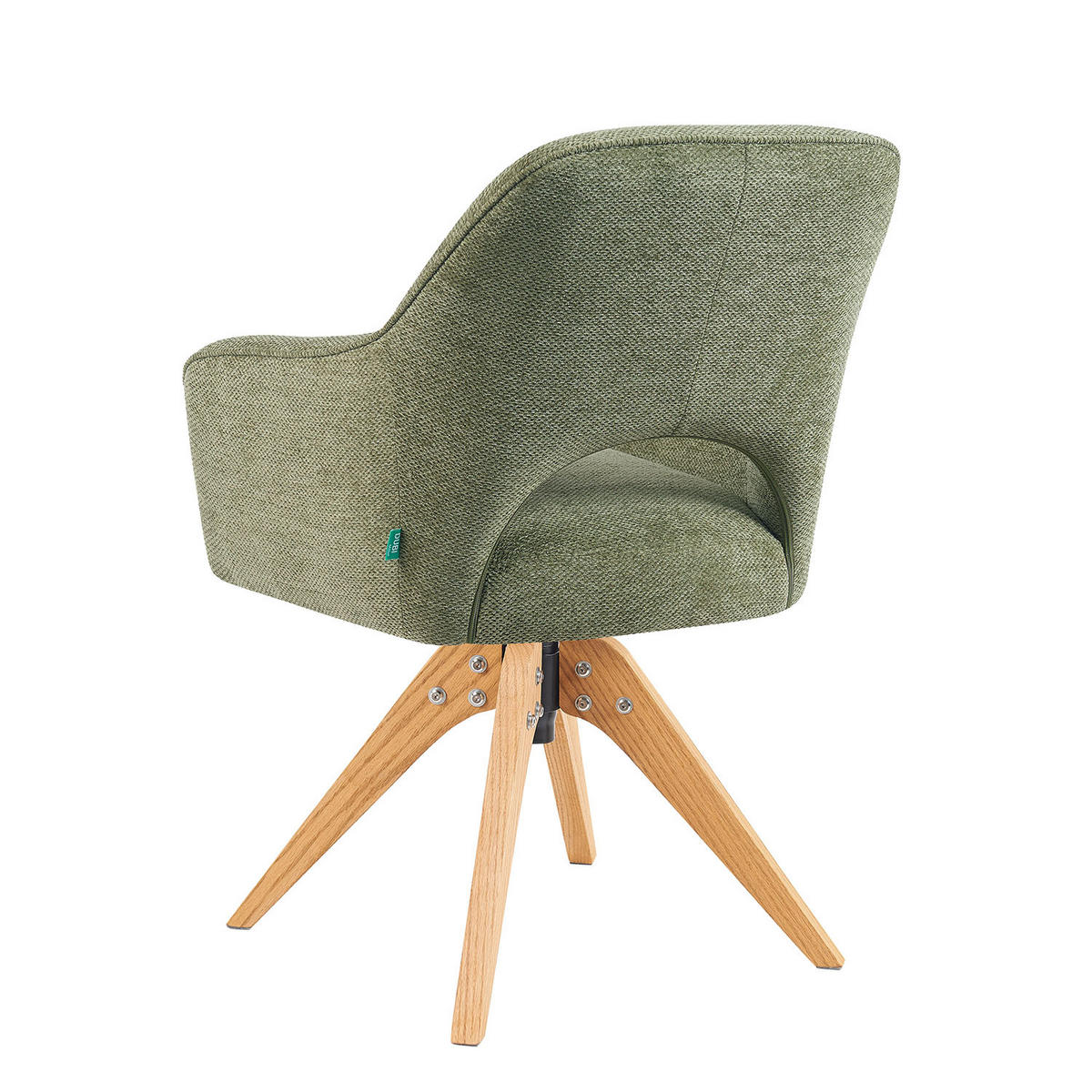 DREHSTUHL Mika-Lena - Honigeiche/Grün, Eichenholz/Holz (60/87/65cm) - DUBI Möbel