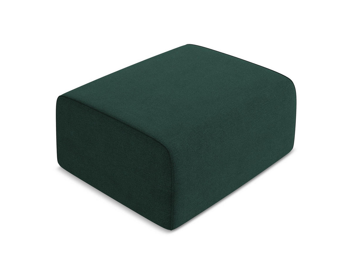 POUF Strukturstoff Stoff Grün - Dunkelgrün/Schwarz, Kunststoff/Textil (90/80/60cm) - Makamii
