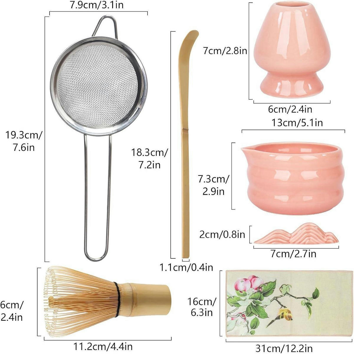 MATCHA Set 7-teilig Rosa - Rosa, Keramik (12.5/13/19.3cm)