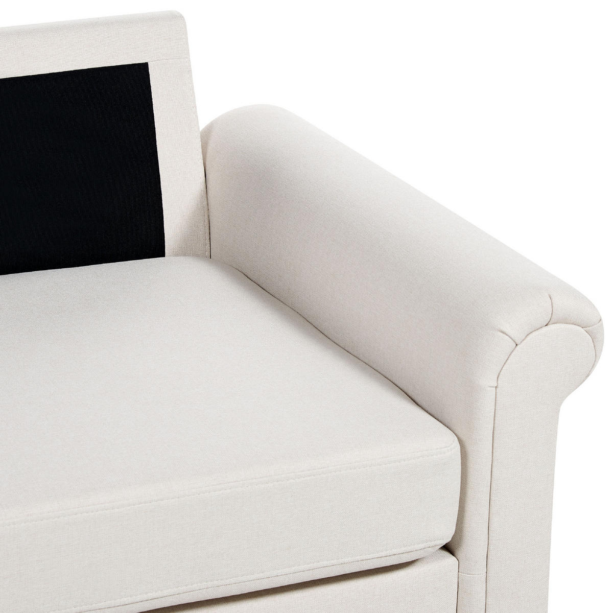 2-SITZER-SOFA hellbeige Ginnerup - Beige/Dunkelbraun, Textil (154/84/76cm) - Beliani