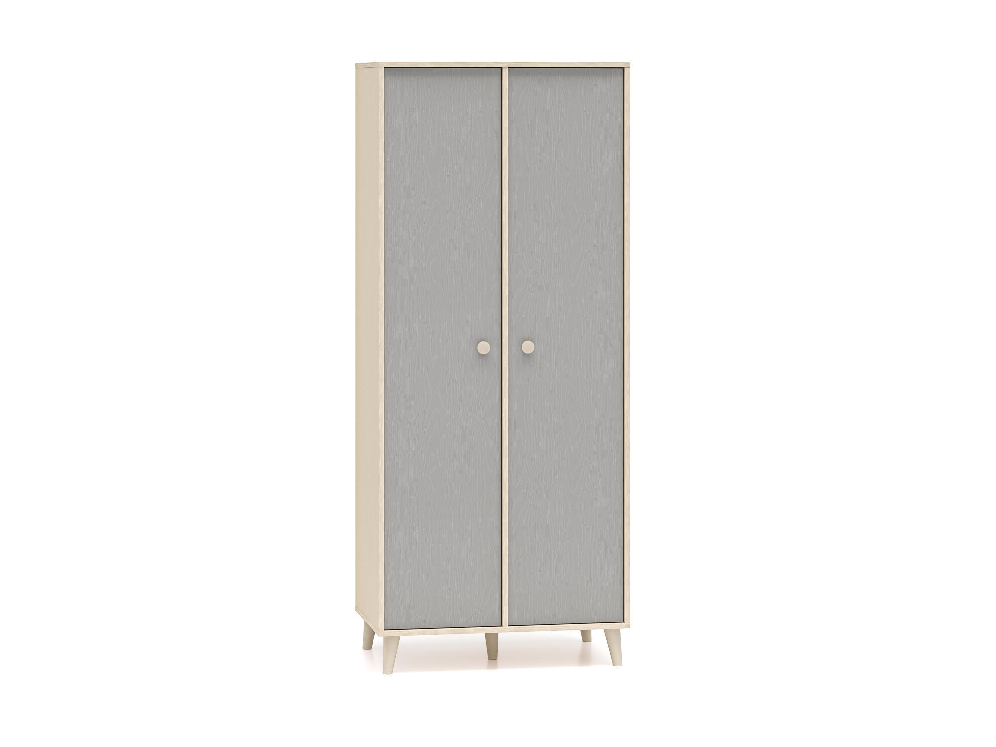 KINDERKLEIDERSCHRANK MEVEL Grau 80x51x190 cm - Grau, Holzwerkstoff (80/190/51cm) - FURNLUX