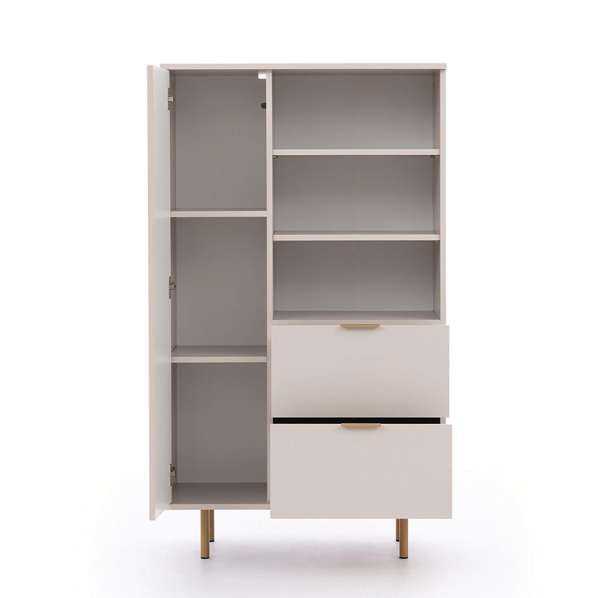 BÜCHEREGAL Bianco 80 Kaschmir - Kaschmir, Holzwerkstoff (80/140/41cm) - Bettso
