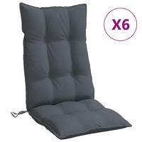 HOCHLEHNER-AUFLAGEN 6Er Set Anthrazit Oxford-Gewebe - Anthrazit, Textil (50/7/120cm) - vidaXL