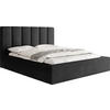POLSTERBETT Amira mit Bettkasten, Schwarz Samt 140x200 cm - Schwarz Hochglanz/Birkefarben, Holz/Holzwerkstoff (140/200cm) - WFL GROUP