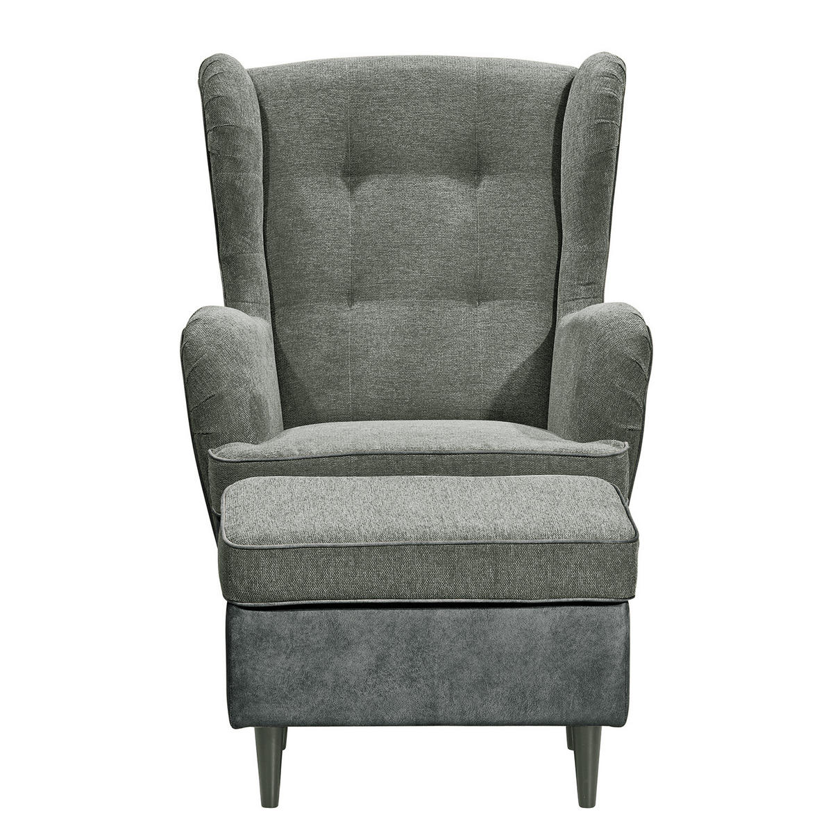 SESSEL - Schwarz/Grau, Holzwerkstoff/Buchenholz (78/102/98cm) - home24