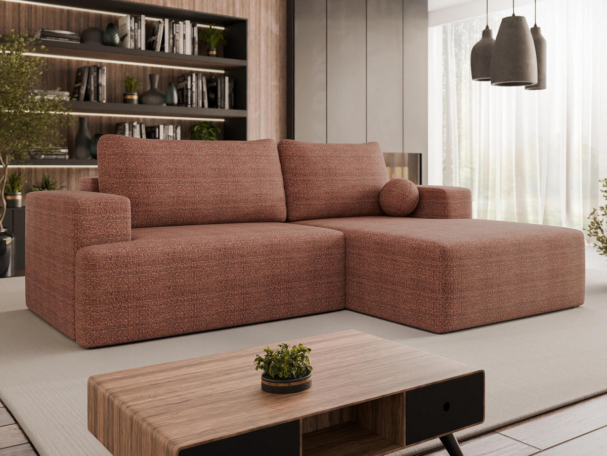 ECKSOFA Mivo, Seite: Rechts - Schwarz/Bronzefarben, Holz/Kunststoff (266/163cm) - MIRJAN24