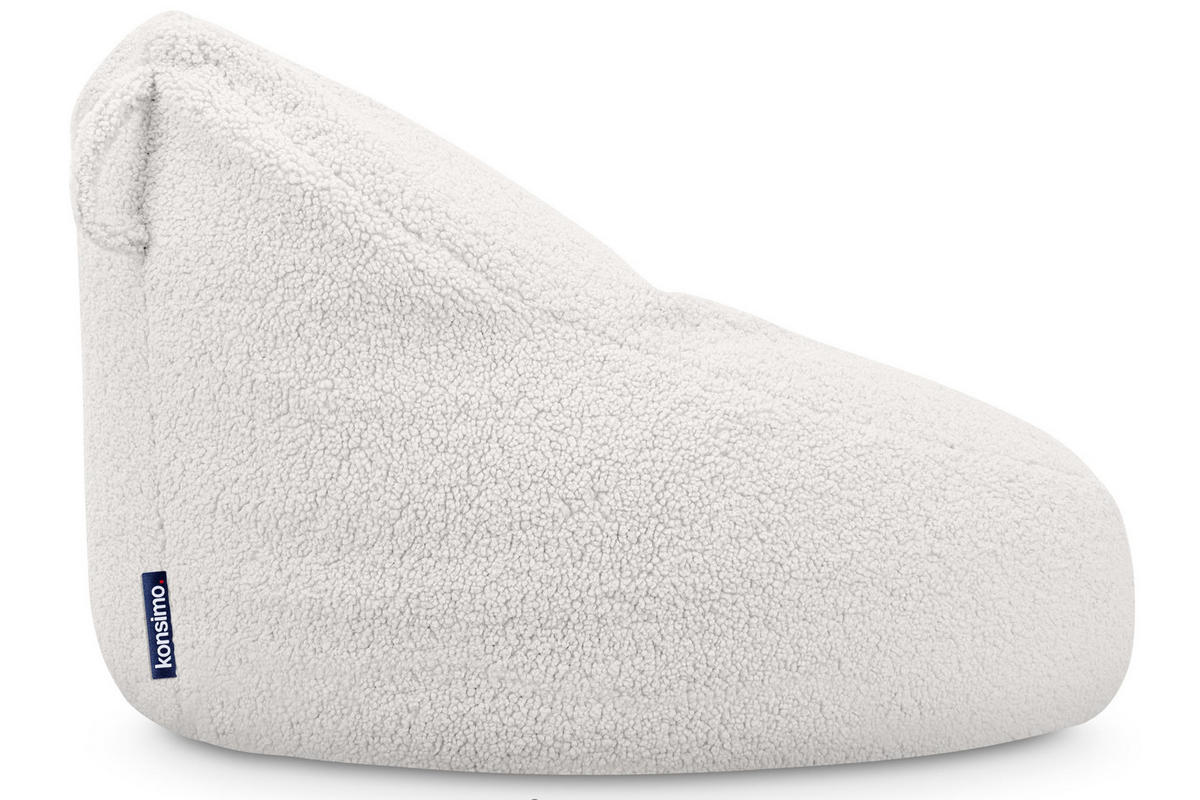 SITZSACK COSMO aus Bouclé, Hellgrau - Weiß, Textil (85/80/85cm) - KONSIMO®
