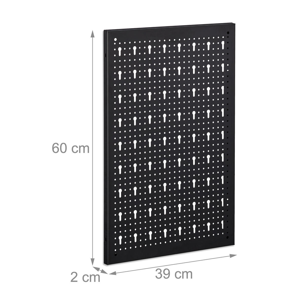 WERKZEUGLOCHWAND - Schwarz, Metall (118/60/2cm) - Relaxdays