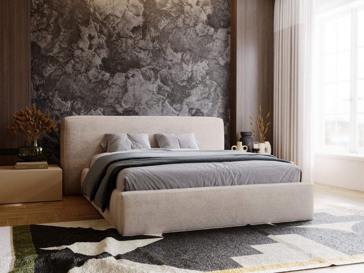 POLSTERBETT Monza 180x200 Beige - Beige, Textil (180/200cm) - Graingold