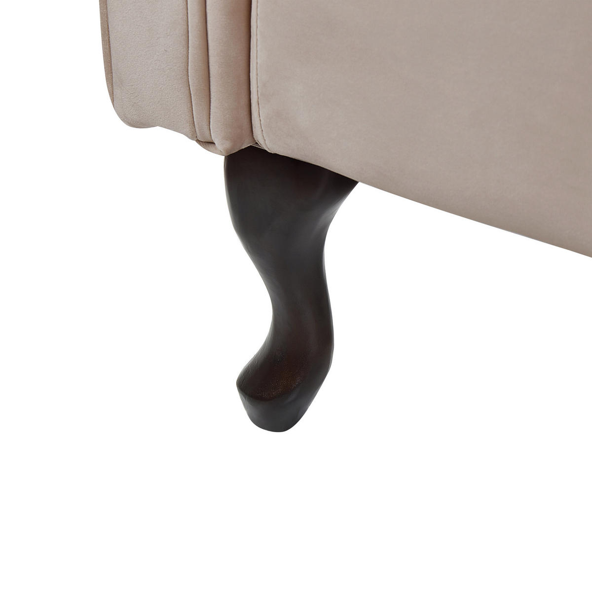 CHAISELONGUE Samtstoff beige linksseitig Lattes - Beige, Textil (188/87/59cm) - Beliani