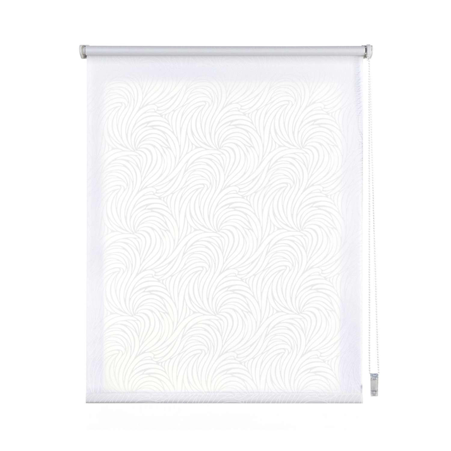 ROLLO Weiß Wellen, 120 cm x 180 cm - Weiß, Kunststoff (120/180cm) - STORESDECO