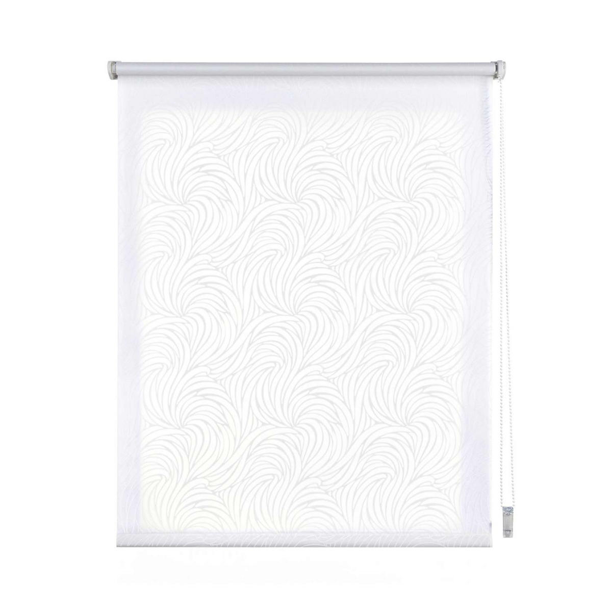 ROLLO Weiß Wellen, 150 cm x 180 cm - Weiß, Kunststoff (150/180cm) - STORESDECO