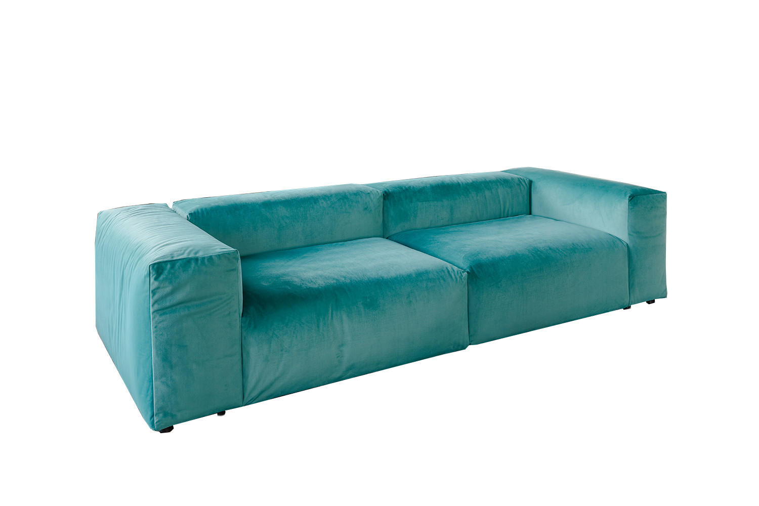 MODULSOFA MIA Grün Velvet - Schwarz/Grün, Kunststoff/Textil (306/72/120cm) - KAWOLA