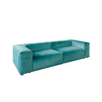 MODULSOFA MIA Grün Velvet - Schwarz/Grün, Kunststoff/Textil (306/72/120cm) - KAWOLA