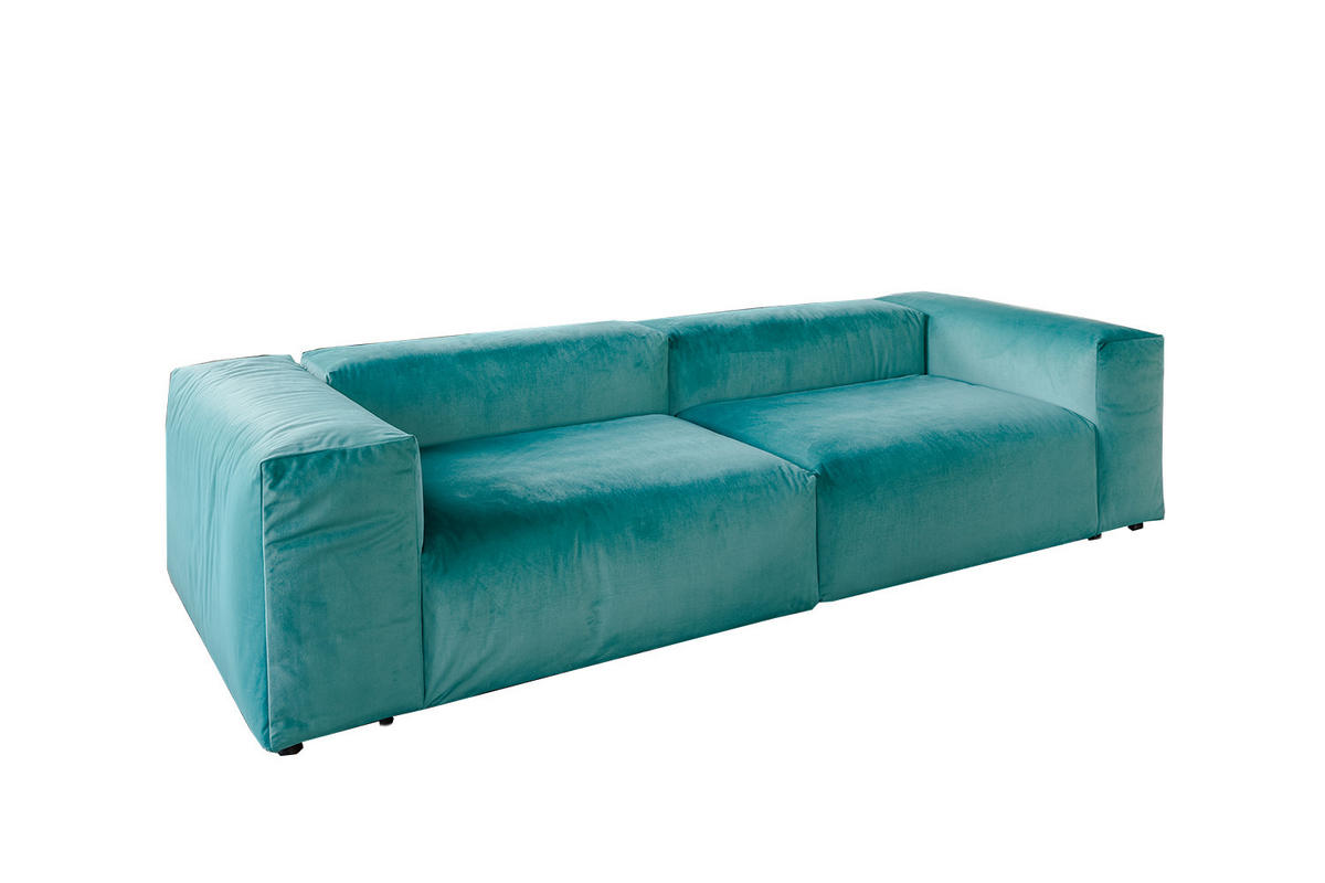 MODULSOFA MIA Grün Velvet - Schwarz/Grün, Kunststoff/Textil (306/72/120cm) - KAWOLA