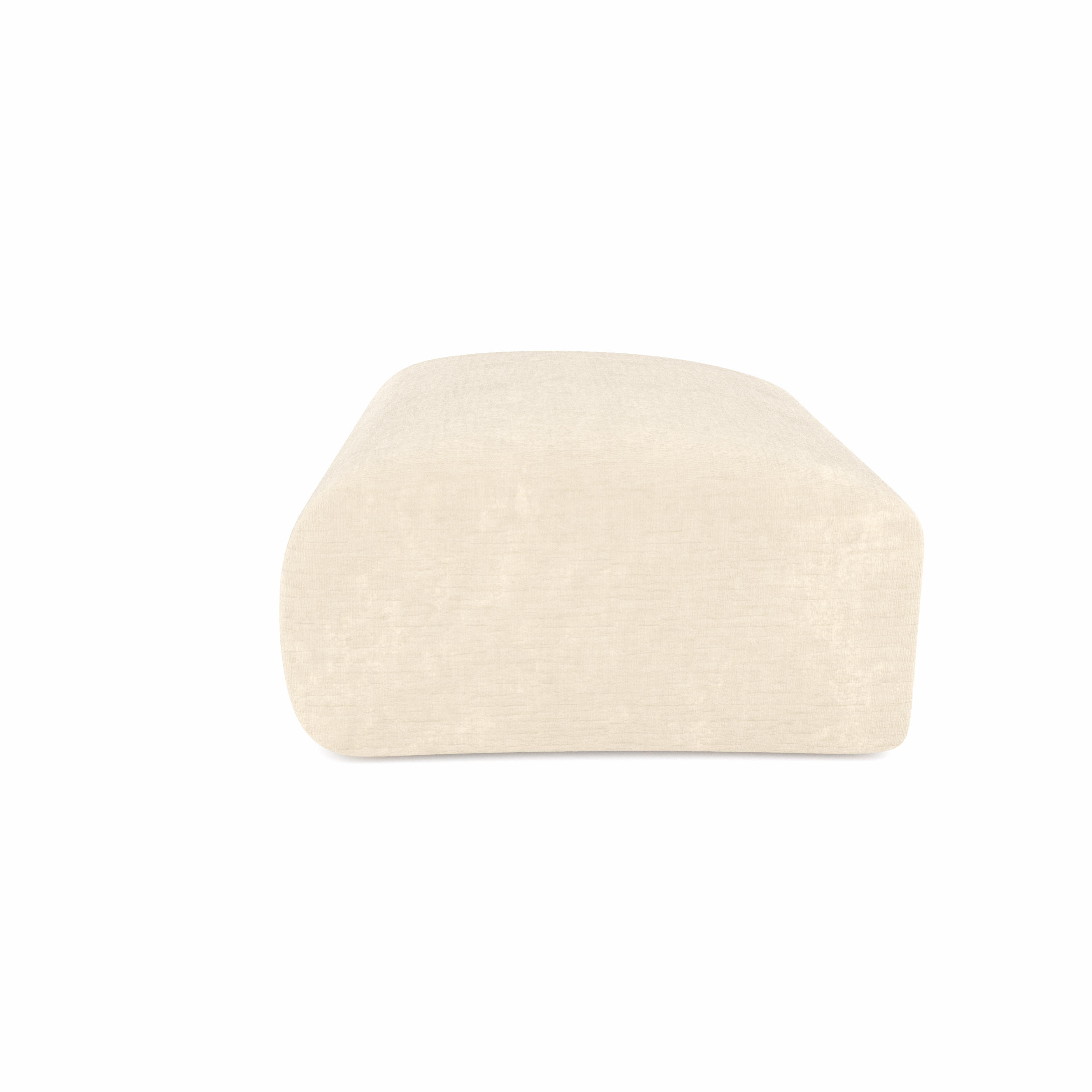 HOCKER Texturierter Samt Creme 75cm - Creme, Textil (75/45/75cm) - Sia Home