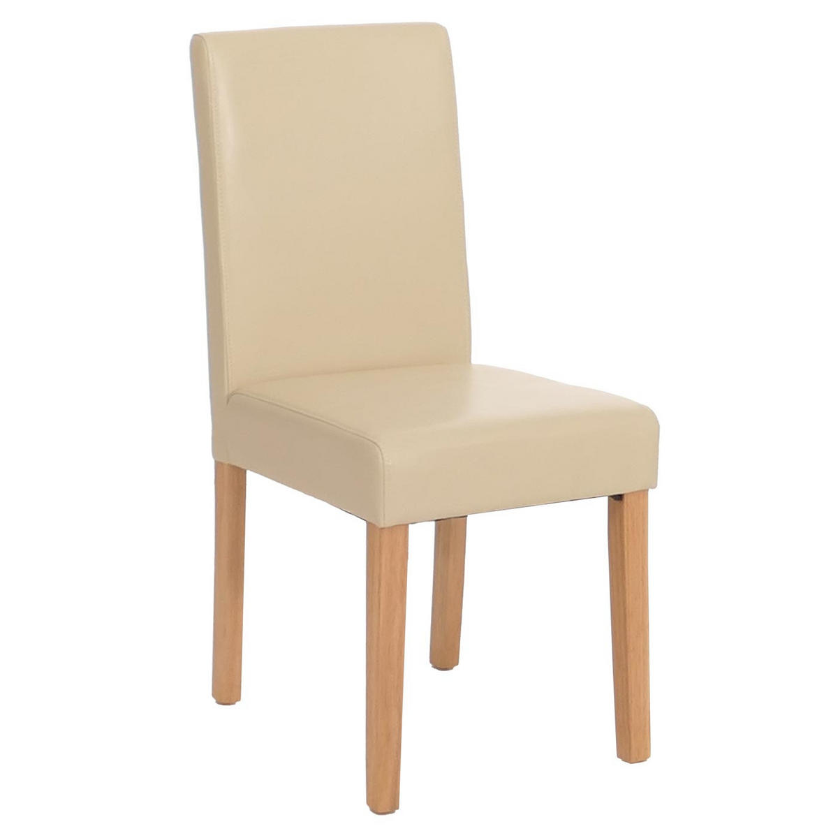 ESSZIMMERSTUHL 4er-Set klassisch und zeitlos 90x43x56cm Kunstleder Sitzhöhe 45cm Creme helle Beine - Beige, Kunststoff (43/90/56cm) - CHEFGASTRO