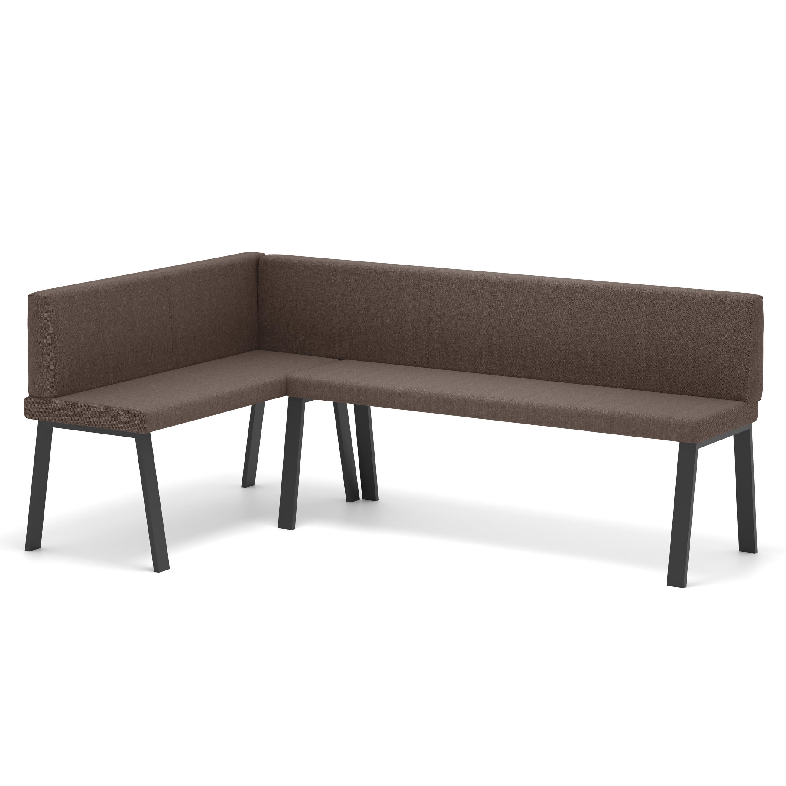 ECKBANK links MONO Y Webstoff glatt, 142/196 cm Braun - Braun, Textil/Metall (142/196cm) - Idohome