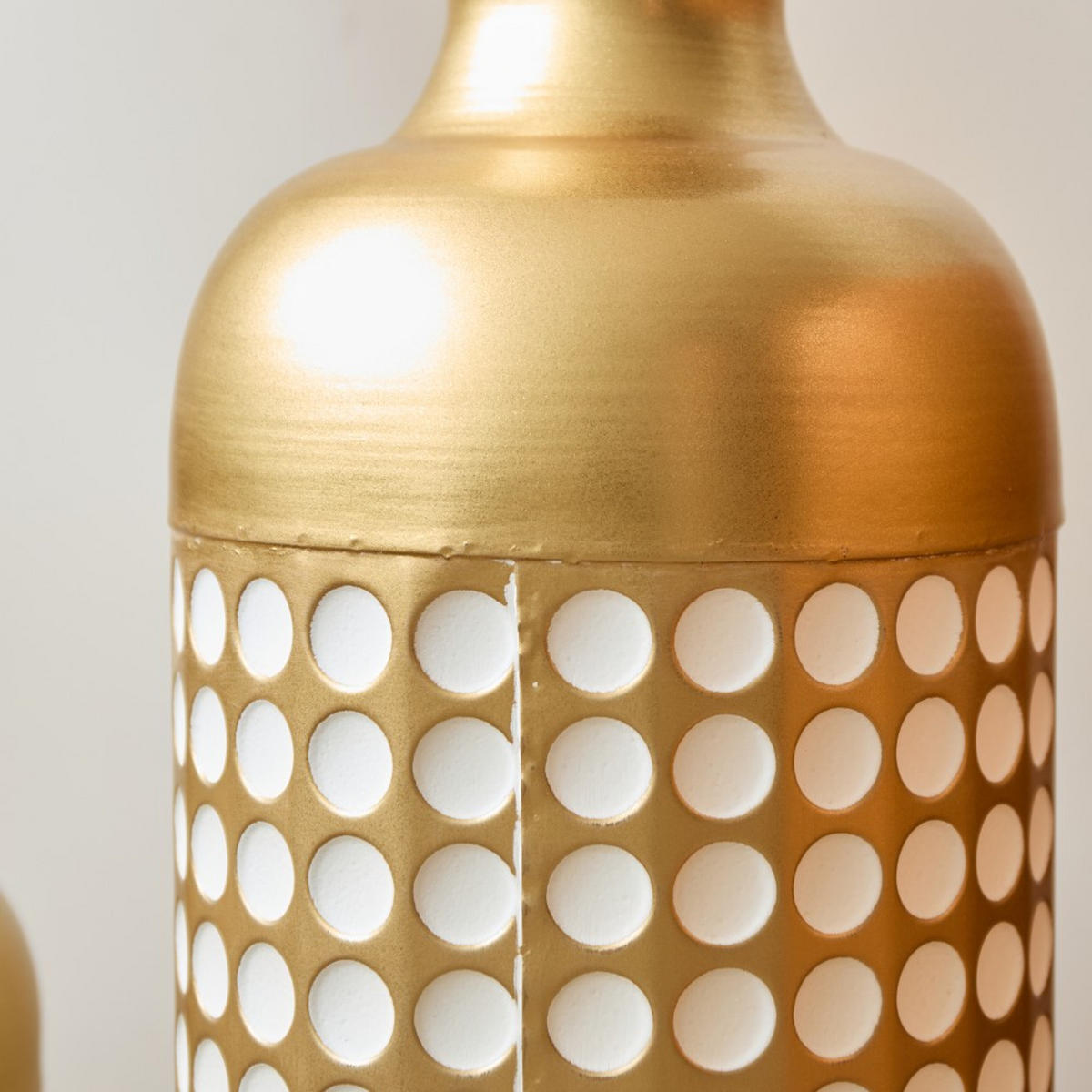 BODENVASE Metallvase,50/66/83 cm,3 tlg.Dekovase,Polka Dots-Goldfarben - Goldfarben, Metall (83cm) - LVHOM