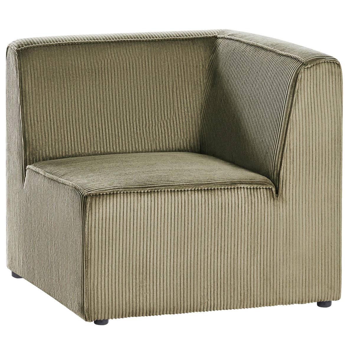 ECKMODUL Cord Grün rechtsseitig Lemvig - Grün, Textil (83/78/83cm) - Beliani