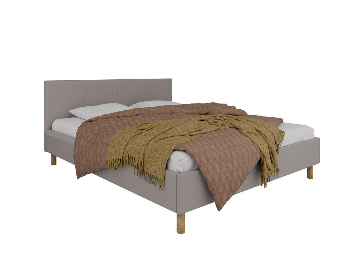 POLSTERBETT ALMORE 160x200cm Elegantes Polsterbett für modernen Wohnstil , 7-Zonen-Taschenfederkernmatratze mit kokos ARLAN (21 cm), stahl - Dunkelgrau, Holz (160/200cm) - Panda Möbel