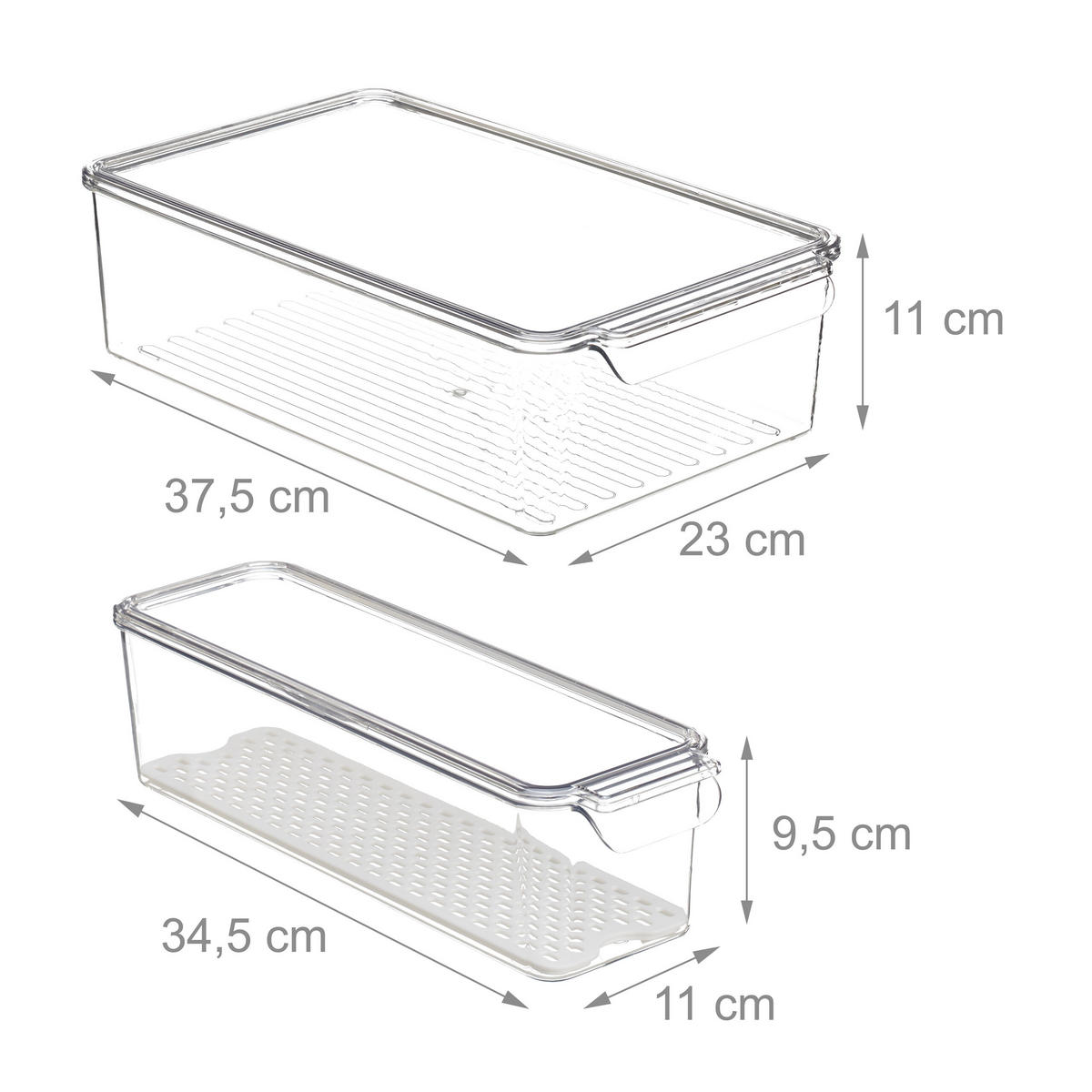 3XORGANIZÉR do lednice - průhledná, plast (23/11/37.5cm) - Relaxdays