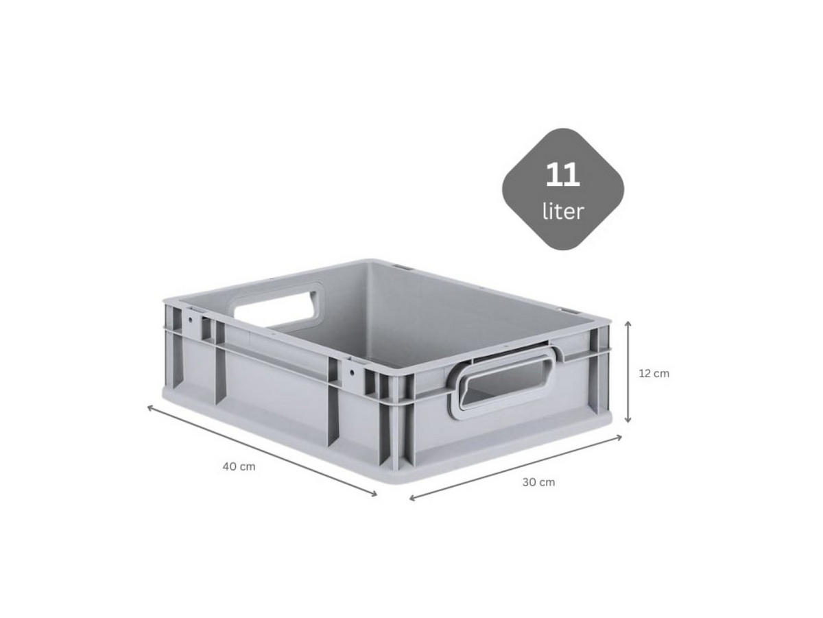 EUROBOX Nextgen Economy Griffe Offen 12x30x40cm 11 Liter - Grau, Kunststoff (30/12/40cm) - PROREGAL