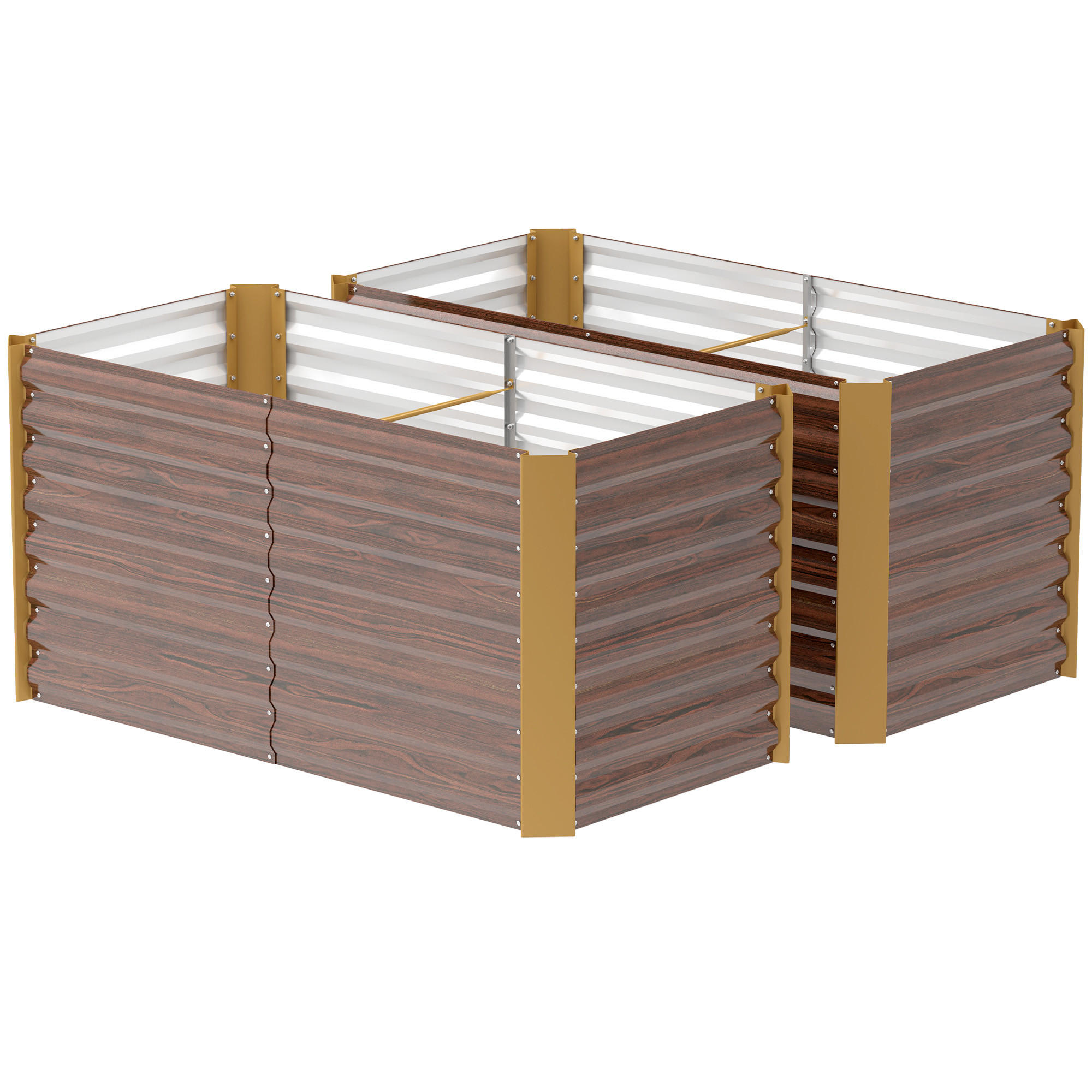HOCHBEET 2er Set 120x60x60 cm Stahl - Braun, Metall (120/60/60cm) - Fortuna Lai