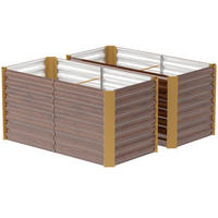 HOCHBEET 2er Set 120x60x60 cm Stahl - Braun, Metall (120/60/60cm) - Fortuna Lai