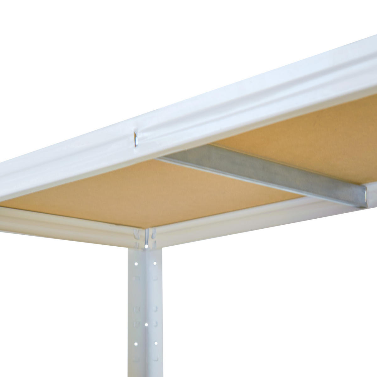 SCHWERLASTREGAL HOME 200x60x50 cm in weiß mit 7 Böden und 125 kg Traglast pro Boden - Creme, Metall (60/200/50cm) - shelfplaza