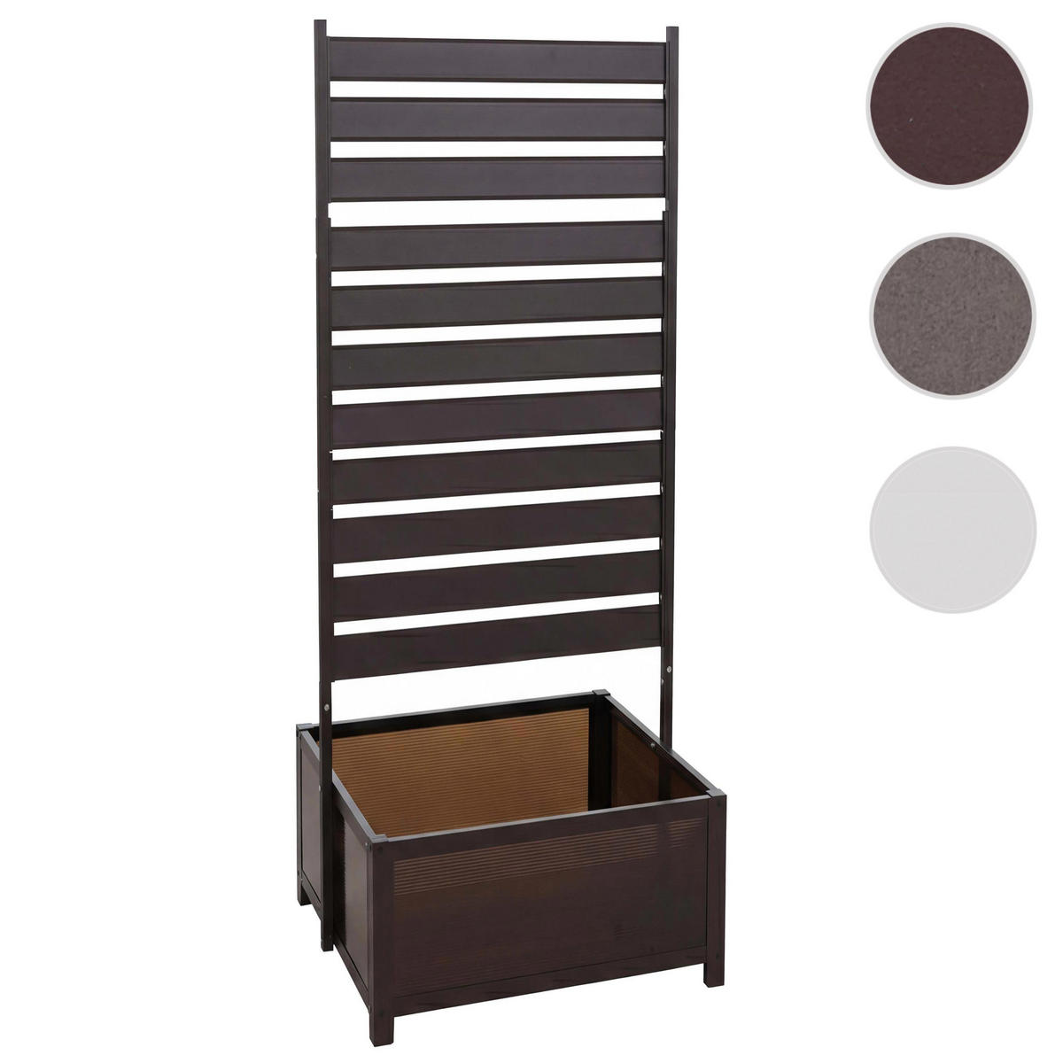 BLOMRABATT MED KLÄTTRINGSGALLER Mörkbrunt - Mörkbrun, Metall (60/158/75cm) - MCW