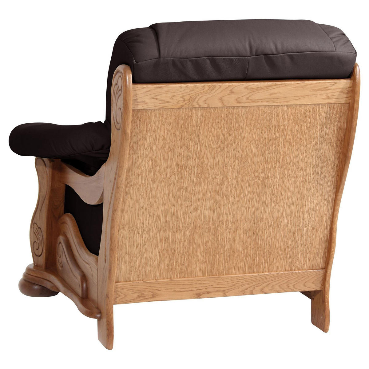SESSEL Katlin Bezug Echtleder Eiche rustikal P43 / braun - Braun, Leder (104/95/95cm) - 58aufmkessel