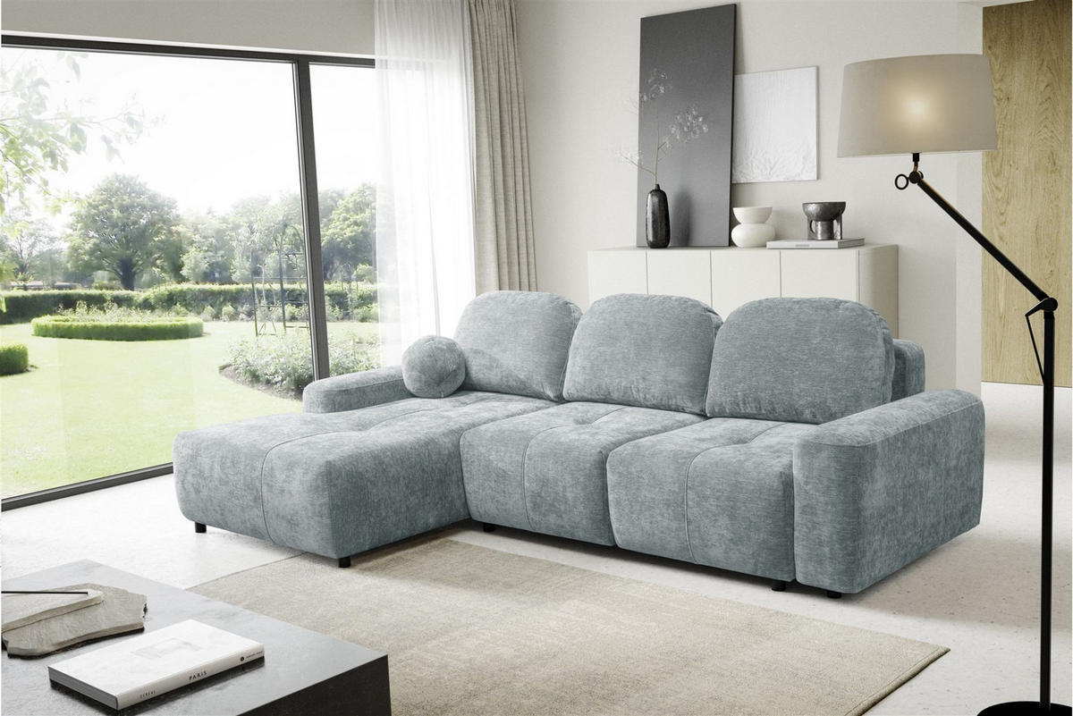 ECKSOFA Argos In Vibe - Blaugrau, Holzwerkstoff/Textil (170/267cm) - Fun Möbel