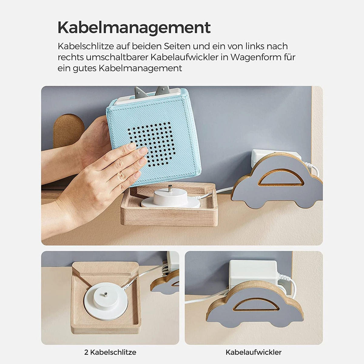 WANDREGAL CONAKRY - Grau, Holzwerkstoff (55.6/59.7/18cm) - Hansiro