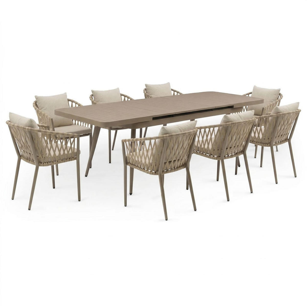 GARTENMÖBEL SET SUNNY 9er Set braun - Braun, Metall - IDIMEX